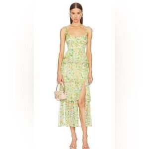 ASTR the Label Midsummer Dress in Yellow Green Multi